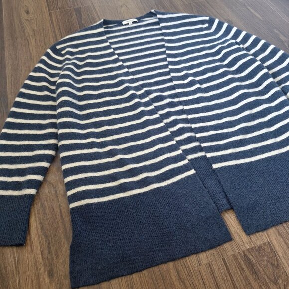 💙 Madewell Soft Merino Wool Striped Open Cardigan Size M/L Fall Preppy Academia - Picture 5 of 7